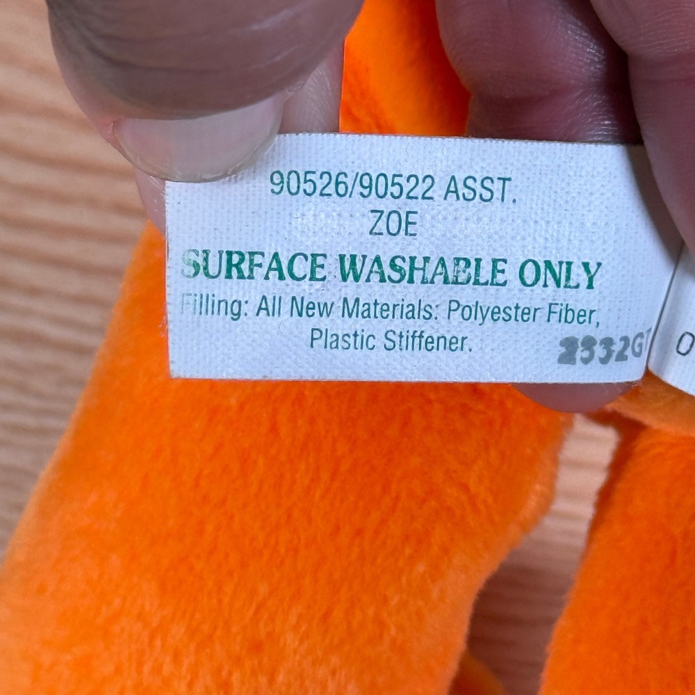 Vintage 2001 Sesame Street Zoe Plush Fisher Price Mattel 90526 Orange 11 inch - Picture 7 of 10